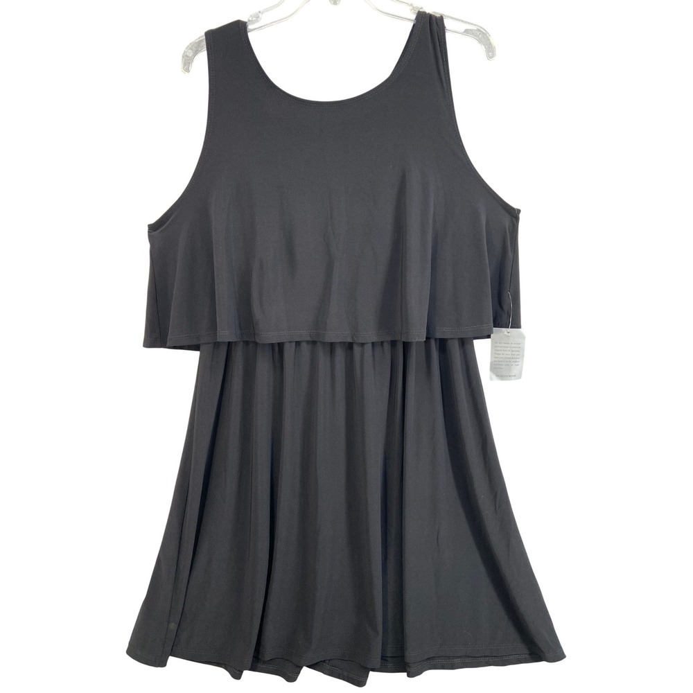 Tash + Sophie Womens Sz XL Dress Black Tiered Ruffle Sleeveless‎